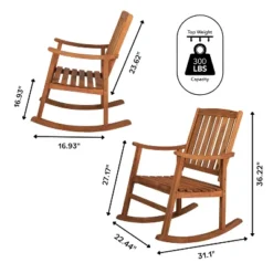 Perry Classic Slat-Back Acacia Wood Patio Outdoor Rocking Chair - JONATHAN Y -Furniture store GUEST e8e17483 1592 4d07 a716 9f6c34c2de70 1