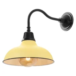 JONATHAN Y Aurora Farmhouse Industrial Indoor/Outdoor Iron LED Gooseneck Arm Outdoor Sconce -Furniture store GUEST e9315ae8 950f 4fbc a096 02549d93895a