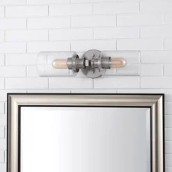 JONATHAN Y Jules Edison Cylinder 2-Light Iron/Seeded Glass Farmhouse Contemporary LED Wall Sconce 11 JONATHAN Y Jules Edison Cylinder 2-Light Iron/Seeded Glass Farmhouse Contemporary LED Wall Sconce -Furniture store GUEST e94909ff f4ed 4e32 862a 88783a1ec42a