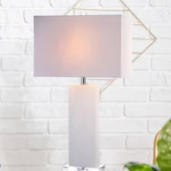 27" Tiggie Alabaster Table Lamp (Includes LED Light Bulb) White - JONATHAN Y -Furniture store GUEST ea4aa868 1755 4d23 83bc 97bf3621aaff