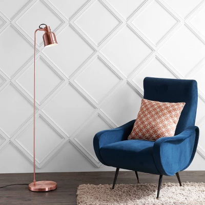 57" Metal Brandon Task Floor Lamp (Includes LED Light Bulb) Copper - JONATHAN Y 1 57" Metal Brandon Task Floor Lamp (Includes LED Light Bulb) Copper - JONATHAN Y