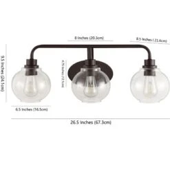 JONATHAN Y Sandrine 3-Light Iron/Seeded Glass Cottage Rustic LED Vanity Light -Furniture store GUEST ebf321cc 14af 4b8a a8d0 b16cd6cba346