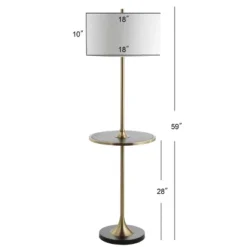 59" Metal/Wood Luce Floor Lamp (Includes LED Light Bulb) Black - JONATHAN Y -Furniture store GUEST ec465c7b e4a3 4b5a b47c fb23ae976dbe