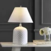 28.5" Ceramic Bohemian Glam Table Lamp (Includes LED Light Bulb) White - JONATHAN Y