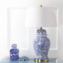 29.5" Ceramic Ellis Table Lamp (Includes LED Light Bulb) Blue - JONATHAN Y -Furniture store GUEST ed0f034c 8562 40f3 8563 6acb1b2f23be