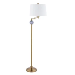 61.5" Aveiro Classic Midcentury Iron LED Floor Lamp Brass Gold LED Light Bulb (Includes LED Light Bulb) - JONATHAN Y -Furniture store GUEST ed2ae96d 2c1a 42fe a43e ad63e6e2da03