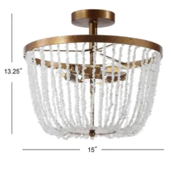 15" Stone/Metal Georgian Flush Mount Ceiling Light (Includes Energy Efficient Light Bulb) Antique Gold - JONATHAN Y 6 15" Stone/Metal Georgian Flush Mount Ceiling Light (Includes Energy Efficient Light Bulb) Antique Gold - JONATHAN Y -Furniture store GUEST edce4b77 205e 4464 b13d bcf2cfa5d290