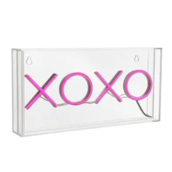 11.75" XOXO Contemporary Glam Acrylic Box Pendant (Includes LED Light Bulb) Neon Pink - JONATHAN Y -Furniture store GUEST eeb9e6ae e746 4aa3 be2c a3934f54f7e4