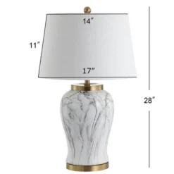 28" Prague Ceramic Marble Table Lamp (Includes LED Light Bulb) White - JONATHAN Y 5 28" Prague Ceramic Marble Table Lamp (Includes LED Light Bulb) White - JONATHAN Y -Furniture store GUEST eec6a3a4 8be0 4f4a b22c 441fc9e9fe32
