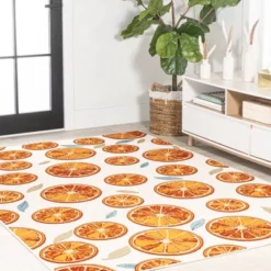 Aranciata Citrus Slice High-Low Indoor/Outdoor Area Rug - JONATHAN Y -Furniture store GUEST eed0a2a5 907a 4817 a9e0 b1b3f990f5fb