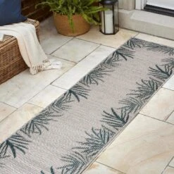 Isla Coastal Cottage Palm Frond Border Indoor/Outdoor Area Rug - JONATHAN Y -Furniture store GUEST ef3fac19 33da 44d7 bfbe 16dd3c7be7c5