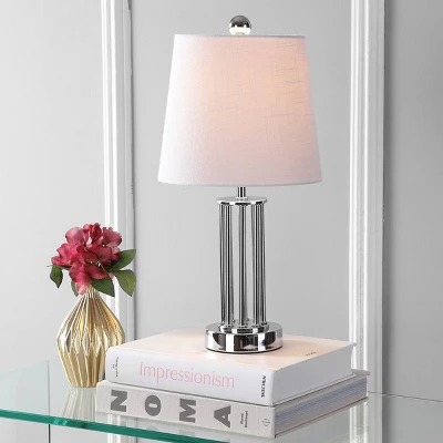 18" Metal Lillian Mini Table Lamp (Includes LED Light Bulb) Silver - JONATHAN Y 1 18" Metal Lillian Mini Table Lamp (Includes LED Light Bulb) Silver - JONATHAN Y