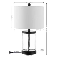 Set Of 2 21" Alexander Modern Iron/Water Glass Table Lamps With USB Port - JONATHAN Y: Bedroom Charging Station, Drum Shade 14 Set Of 2 21" Alexander Modern Iron/Water Glass Table Lamps With USB Port - JONATHAN Y: Bedroom Charging Station, Drum Shade -Furniture store GUEST f116ba1b 245a 4f65 944d dd88fd61717f
