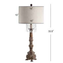 33.5" Resin/Acrylic Carlisle Table Lamp (Includes LED Light Bulb) Brown - JONATHAN Y -Furniture store GUEST f187a68a 27d1 45d9 96ce a4ec5d21fb19