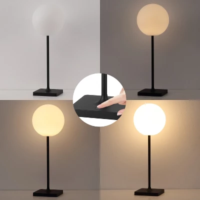 JONATHAN Y Allie Modern Minimalist Indoor/Outdoor Metal Globe Rechargeable/Cordless Dimmable Integrated LED Table Lamp With Touch Sensor 6 JONATHAN Y Allie Modern Minimalist Indoor/Outdoor Metal Globe Rechargeable/Cordless Dimmable Integrated LED Table Lamp With Touch Sensor - Image 6