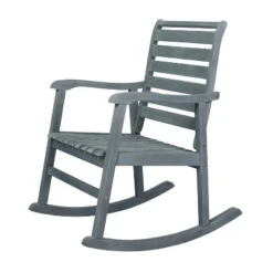 Carey Modern Slat-Back Acacia Wood Patio Outdoor Rocking Chair - JONATHAN Y -Furniture store GUEST f2be4331 2ef8 4521 b7cc 419eeb7894db