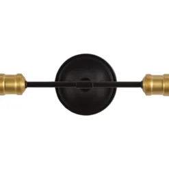 13.25" 2-Light Jaxon Industrial Farmhouse Iron LED Vanity Oil Rubbed Bronze/Brass Gold - JONATHAN Y: Wall Sconce, UL Listed -Furniture store GUEST f42a4473 5cd7 4842 83c4 b7f831f947f3