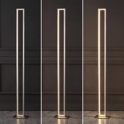 JONATHAN Y Johan 59.5" LED Integrated Aluminum Floor Lamp Nickel: ETL Listed, 3000K Warm Light Includes LED Bulb 8 JONATHAN Y Johan 59.5" LED Integrated Aluminum Floor Lamp Nickel: ETL Listed, 3000K Warm Light Includes LED Bulb - Image 8