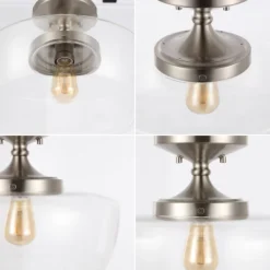 14" Marfa Glass/Iron Farmhouse Modern LED Flush Mount - JONATHAN Y 18 14" Marfa Glass/Iron Farmhouse Modern LED Flush Mount - JONATHAN Y -Furniture store GUEST f52483b0 13e1 4a01 9bbe a8bd5ceaf2f9