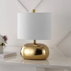 JONATHAN Y Calix 20" Mid-Century Glam Ceramic/Iron (Includes LED Light Bulb) Table Lamp Gold -Furniture store GUEST f64dd45b 84fd 4df4 8800 419b7da6f2fd