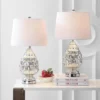 25.5" (Set Of 2) Artichoke Glass Table Lamp (Includes LED Light Bulb) Silver - JONATHAN Y