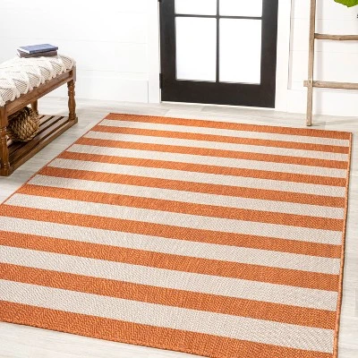 Negril Two-Tone Wide Stripe Indoor/Outdoor Area Rug - JONATHAN Y 6 Negril Two-Tone Wide Stripe Indoor/Outdoor Area Rug - JONATHAN Y - Image 6