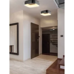 17.75" Metal Rafael Flush Mount (Includes Energy Efficient Light Bulb) Black - JONATHAN Y -Furniture store GUEST f9b0bd1e e21a 4fde a2ca 362be03a07cb