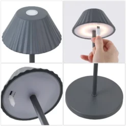 JONATHAN Y Mallory Modern Minimalist Indoor/Outdoor Iron Pleated Shade Rechargeable/Cordless Dimmable Integrated LED Floor Lamp -Furniture store GUEST fb777f74 7cee 4c99 8b05 eac35ab4f1de