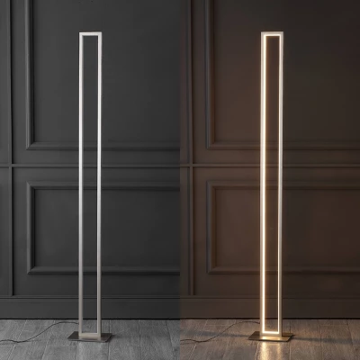 JONATHAN Y Johan 59.5" LED Integrated Aluminum Floor Lamp Nickel: ETL Listed, 3000K Warm Light Includes LED Bulb 5 JONATHAN Y Johan 59.5" LED Integrated Aluminum Floor Lamp Nickel: ETL Listed, 3000K Warm Light Includes LED Bulb - Image 5