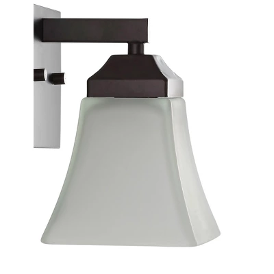 JONATHAN Y Staunton 1-Light Iron/Glass Modern Cottage LED Vanity Light 5 JONATHAN Y Staunton 1-Light Iron/Glass Modern Cottage LED Vanity Light - Image 5