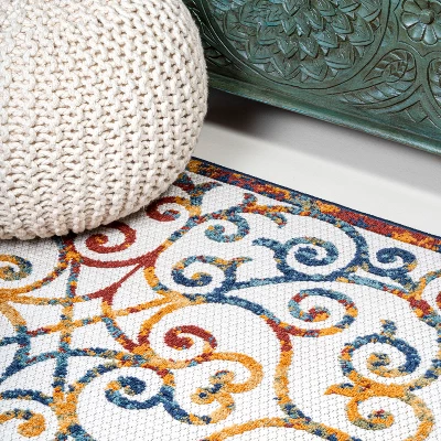 Atrani Scroll Trellis Indoor/Outdoor Area Rug - JONATHAN Y 7 Atrani Scroll Trellis Indoor/Outdoor Area Rug - JONATHAN Y - Image 7