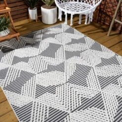 Jazz High-Low Pile Art Deco Geometric Indoor/Outdoor Area Rug - JONATHAN Y -Furniture store GUEST fe9af68a 50a7 488c bd2a e234f7b8faef