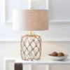 26.5" Glass And Rope Mer Table Lamp (Includes LED Light Bulb) Brown - JONATHAN Y