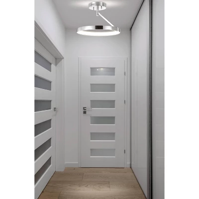 17.5" Metal Owen Dimmable Semi Flush Mount (Includes Energy Efficient Light Bulb) Chrome - JONATHAN Y 4 17.5" Metal Owen Dimmable Semi Flush Mount (Includes Energy Efficient Light Bulb) Chrome - JONATHAN Y - Image 4